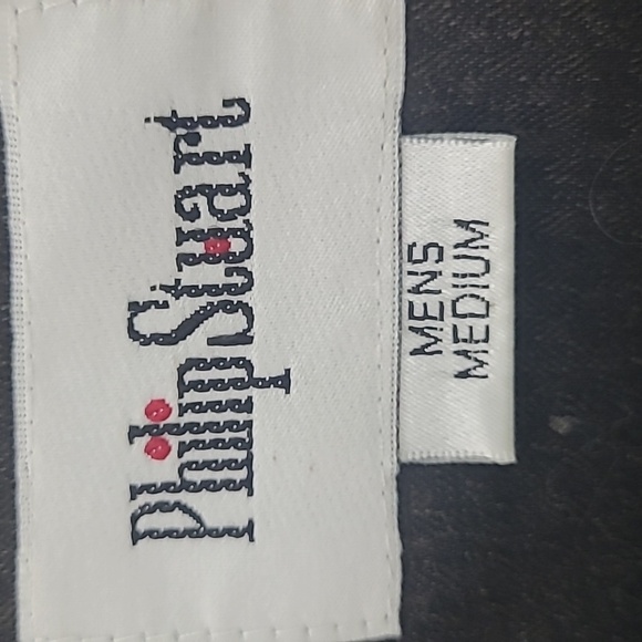 Vest black Gray silver Enameled buttons elastic waist tailored fit pockets EUC - Picture 6 of 8